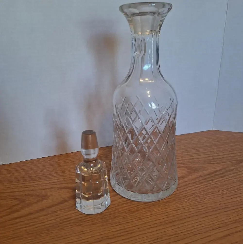 Vintage Cut Crystal Liquor Decanter 13.5